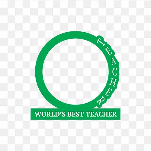 World best teacher round frame png